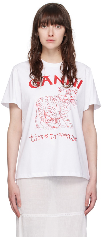 Photo: GANNI White Embroidered T-Shirt