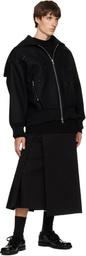Simone Rocha Black Embellished Oversized Split Hood Jacket