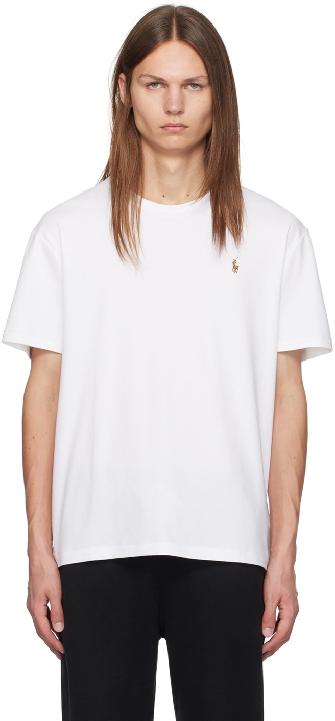 【POLO】Polo Ralph Lauren T-shirts White Ralph Lauren Slim Fit Polo T Shirt White | Mainline Menswear