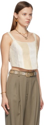 Maiden Name SSENSE Exclusive White & Beige Juliette Camisole