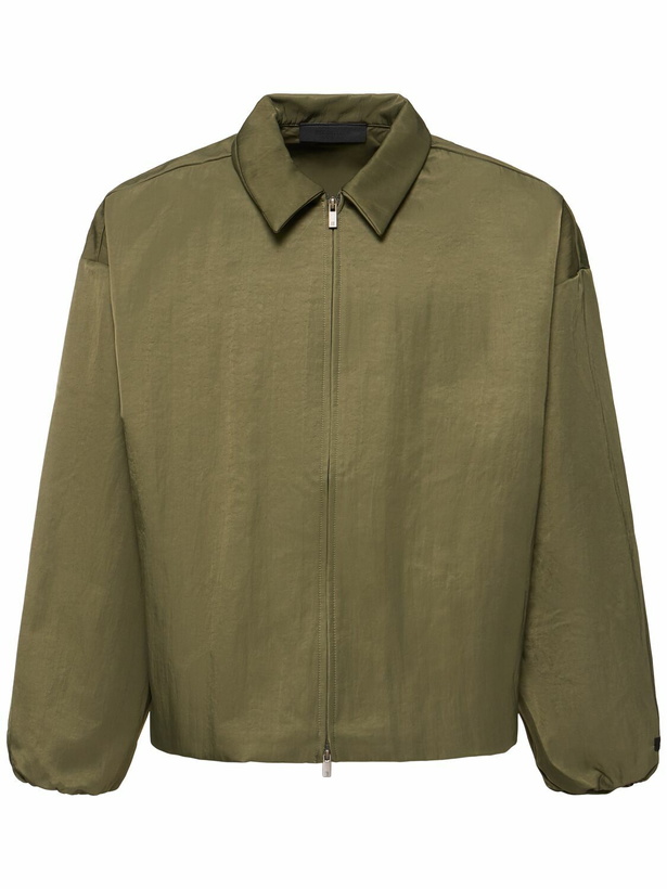 Photo: FEAR OF GOD ESSENTIALS Textured Nylon Trucker Jacket