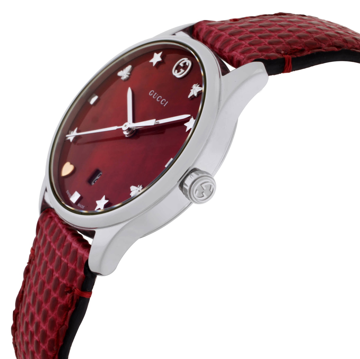 Gucci Timeless Quartz Red Dial Ladies Watch YA126584A