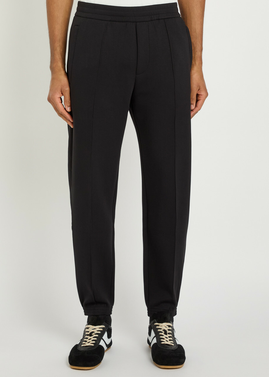 Emporio Armani Tapered-leg Jersey Sweatpants Black
