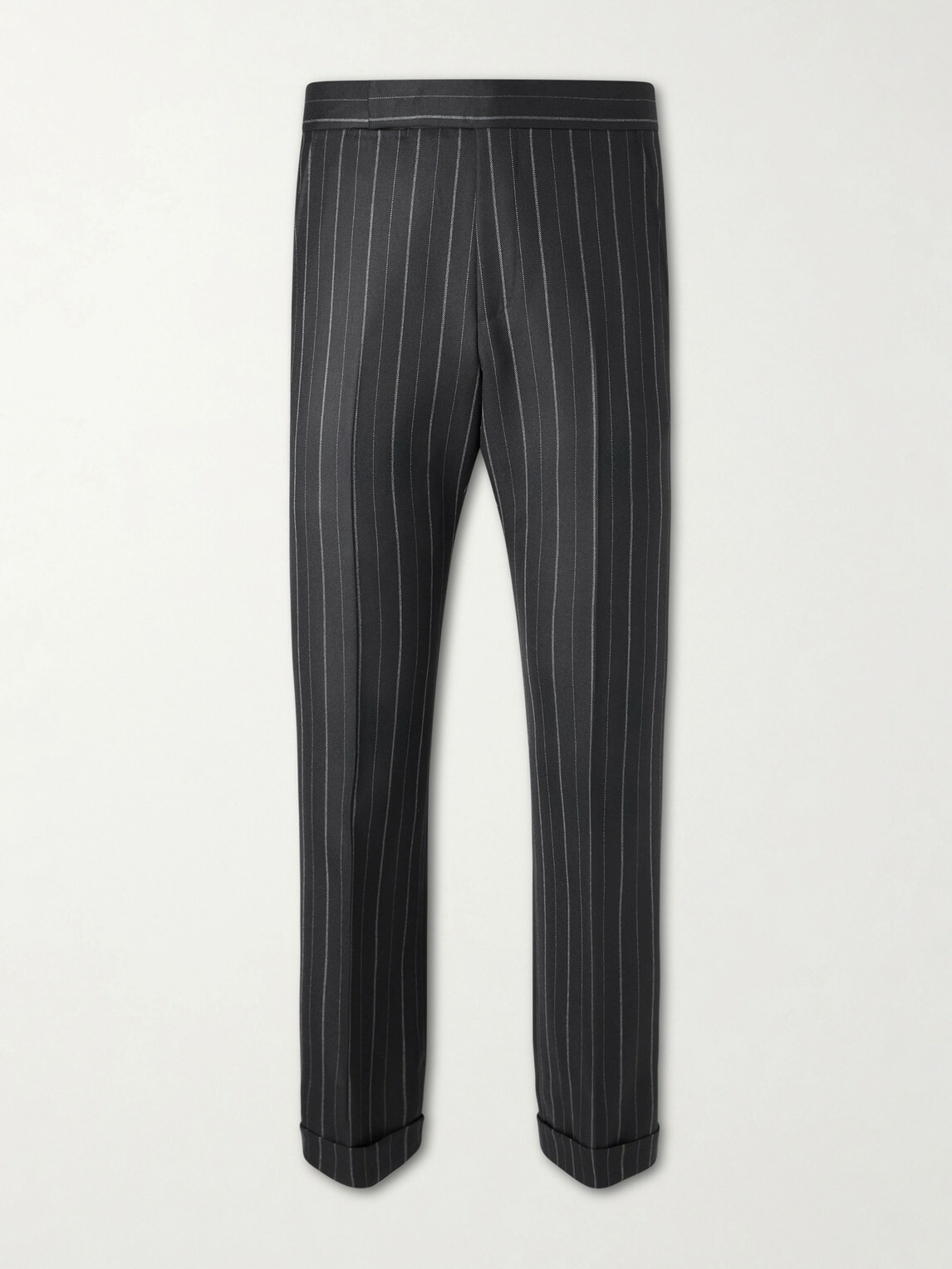 TOM FORD - Straight-Leg Pinstriped Wool-Twill Suit Trousers - Black