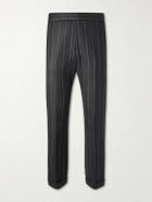 TOM FORD - Straight-Leg Pinstriped Wool-Twill Suit Trousers - Black