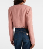 Dolce&Gabbana Floral cropped cotton-blend tweed jacket