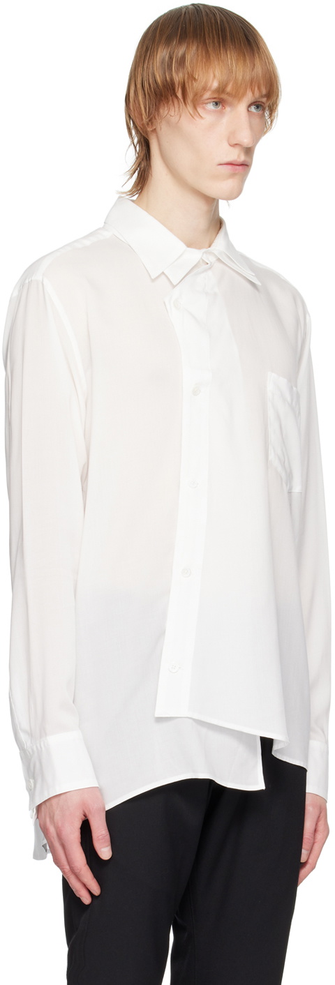 Sulvam White Asymmetric Shirt