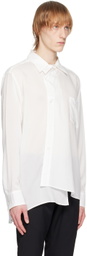 Sulvam White Asymmetric Shirt