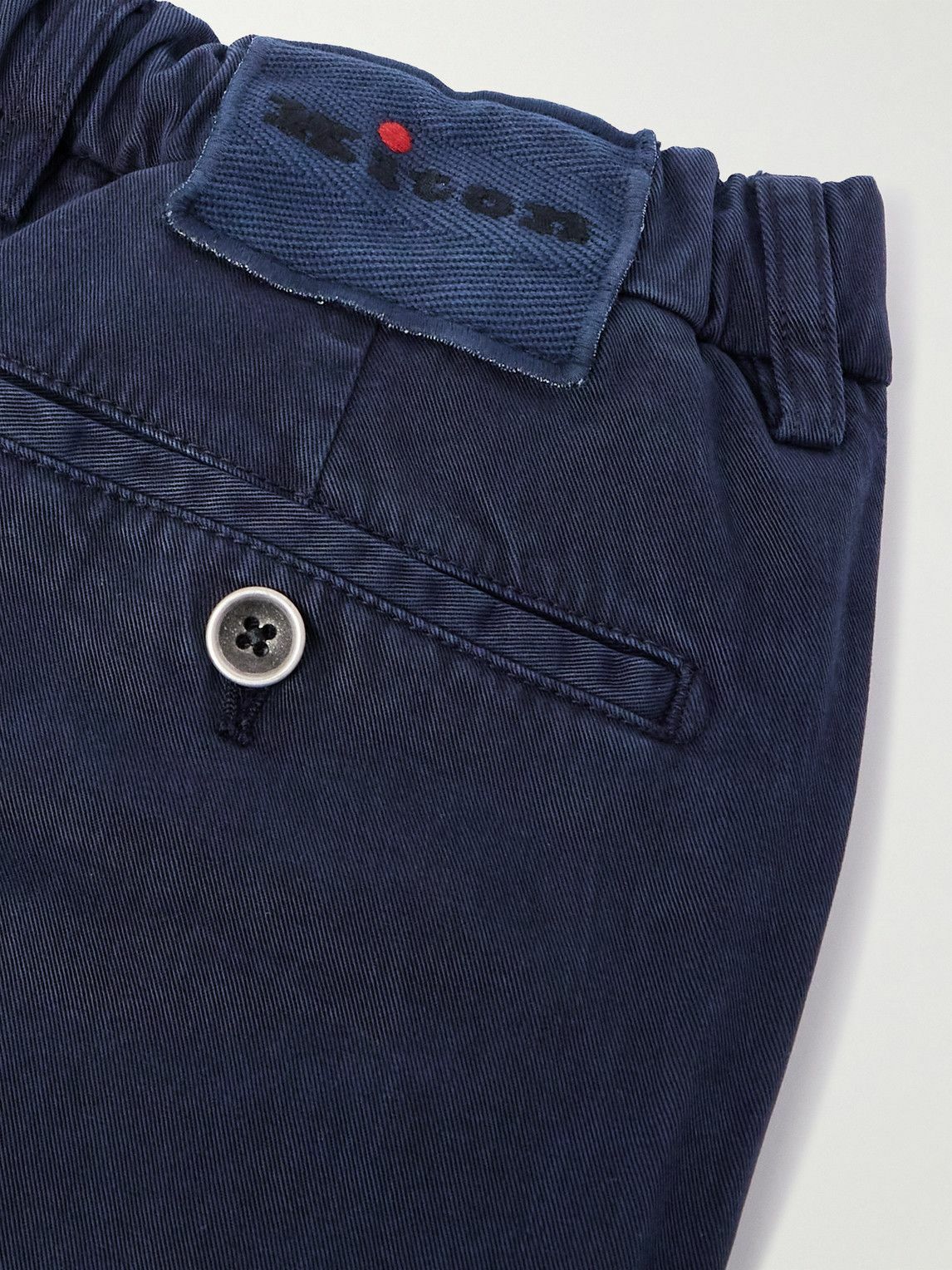 Kiton - Straight-Leg Lyocell-Blend Twill Trousers - Blue