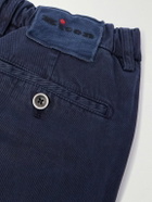 Kiton - Straight-Leg Lyocell-Blend Twill Trousers - Blue