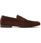 John Lobb - Thorne Suede Penny Loafers - Brown