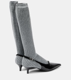 Magda Butrym Patent leather slingback pumps with socks