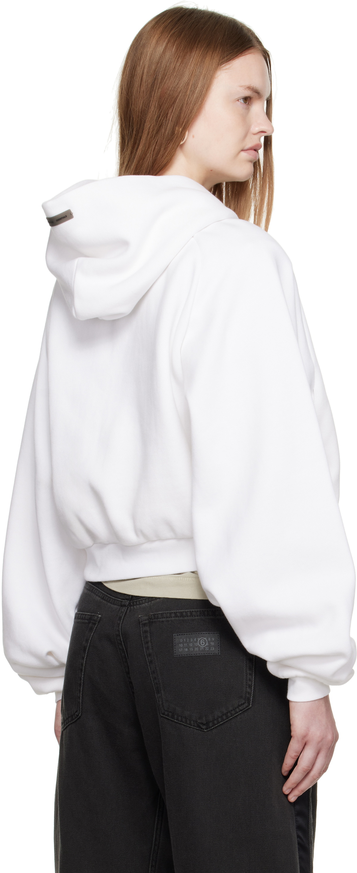 Fear of God ESSENTIALS White Fleece Raglan Hoodie