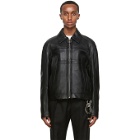 Wooyoungmi Black Leather Paneled Jacket