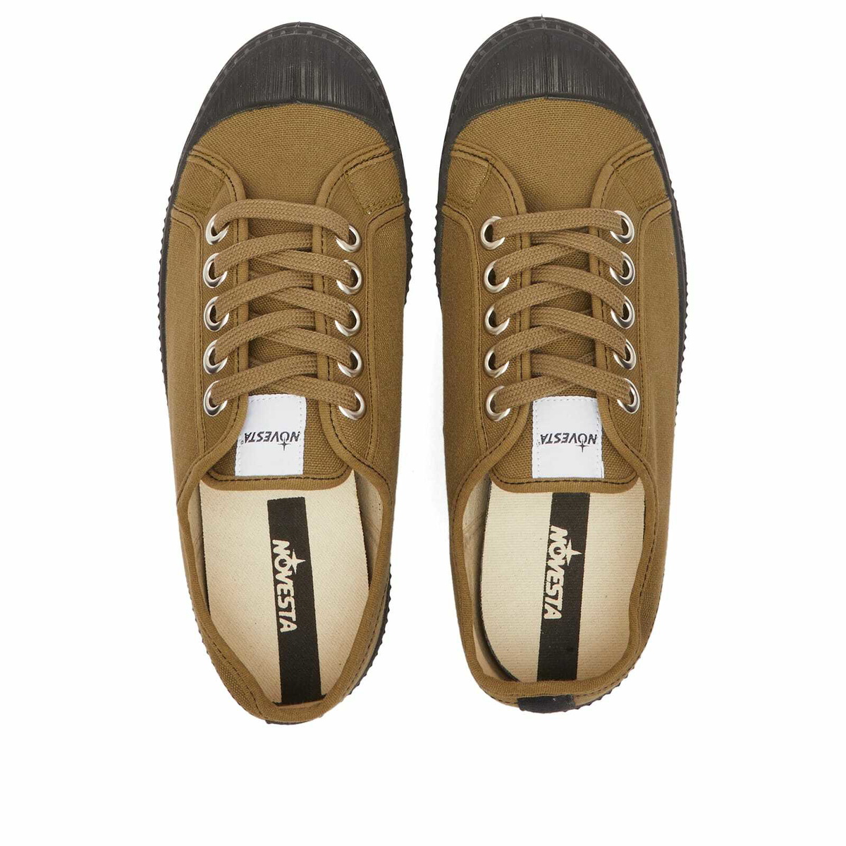 Novesta Star Master Contrast Stitch Sneakers in Military/Black