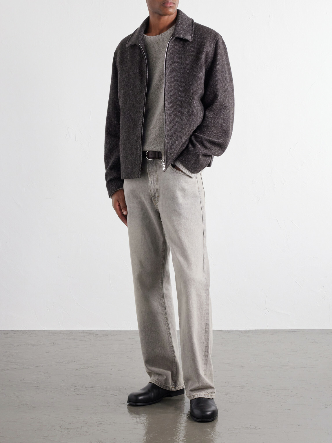 Mr P. - Herringbone Wool, Silk and Cashmere-Blend Blouson Jacket - Brown