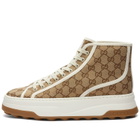 Gucci Men's Tennis Treck High GG Jacquard Sneakers in Beige