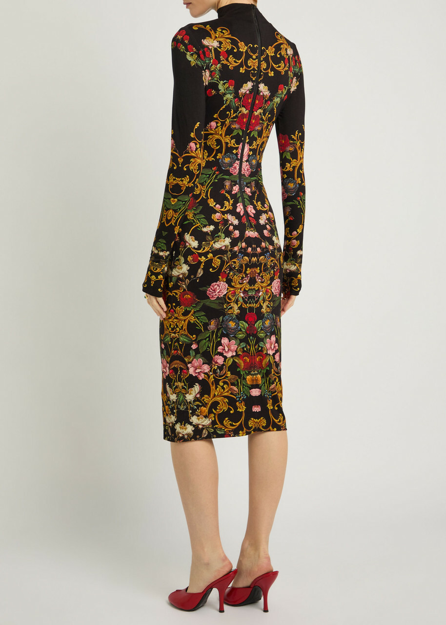 Alice + Olivia Delora Floral-print Jersey Midi Dress Multicoloured 1