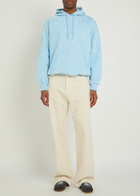Casablanca Monogram Hooded Cotton Sweatshirt Light Blue
