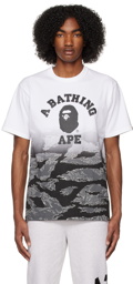 BAPE White & Black Tiger Camo Gradation College T-Shirt