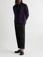 Needles - Argyle-Jacquard Mohair-Blend Cardigan - Purple