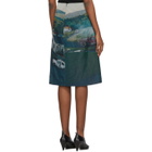 Namacheko Blue and Green Silk Gregory Mid-Length Skirt