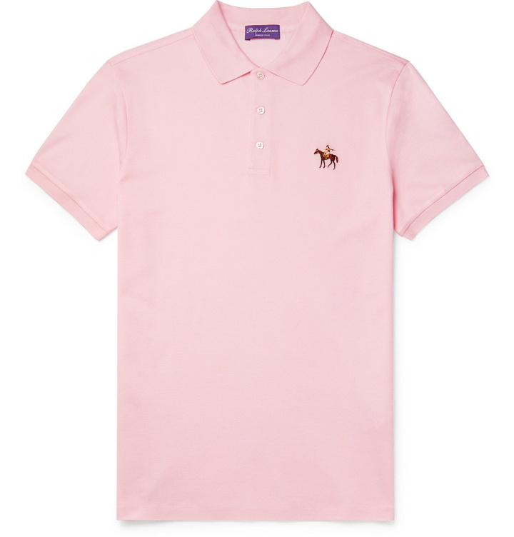 Photo: Ralph Lauren Purple Label - Cotton-Piqué Polo Shirt - Pink