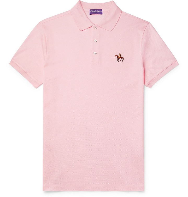 Photo: Ralph Lauren Purple Label - Cotton-Piqué Polo Shirt - Pink