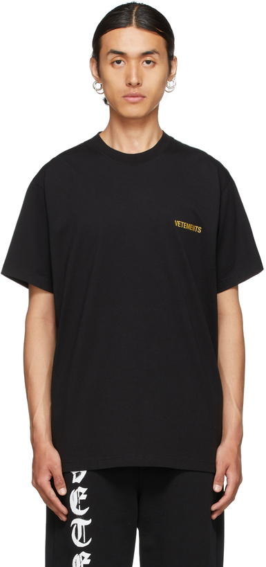 Photo: VETEMENTS Black Iconic Logo T-Shirt