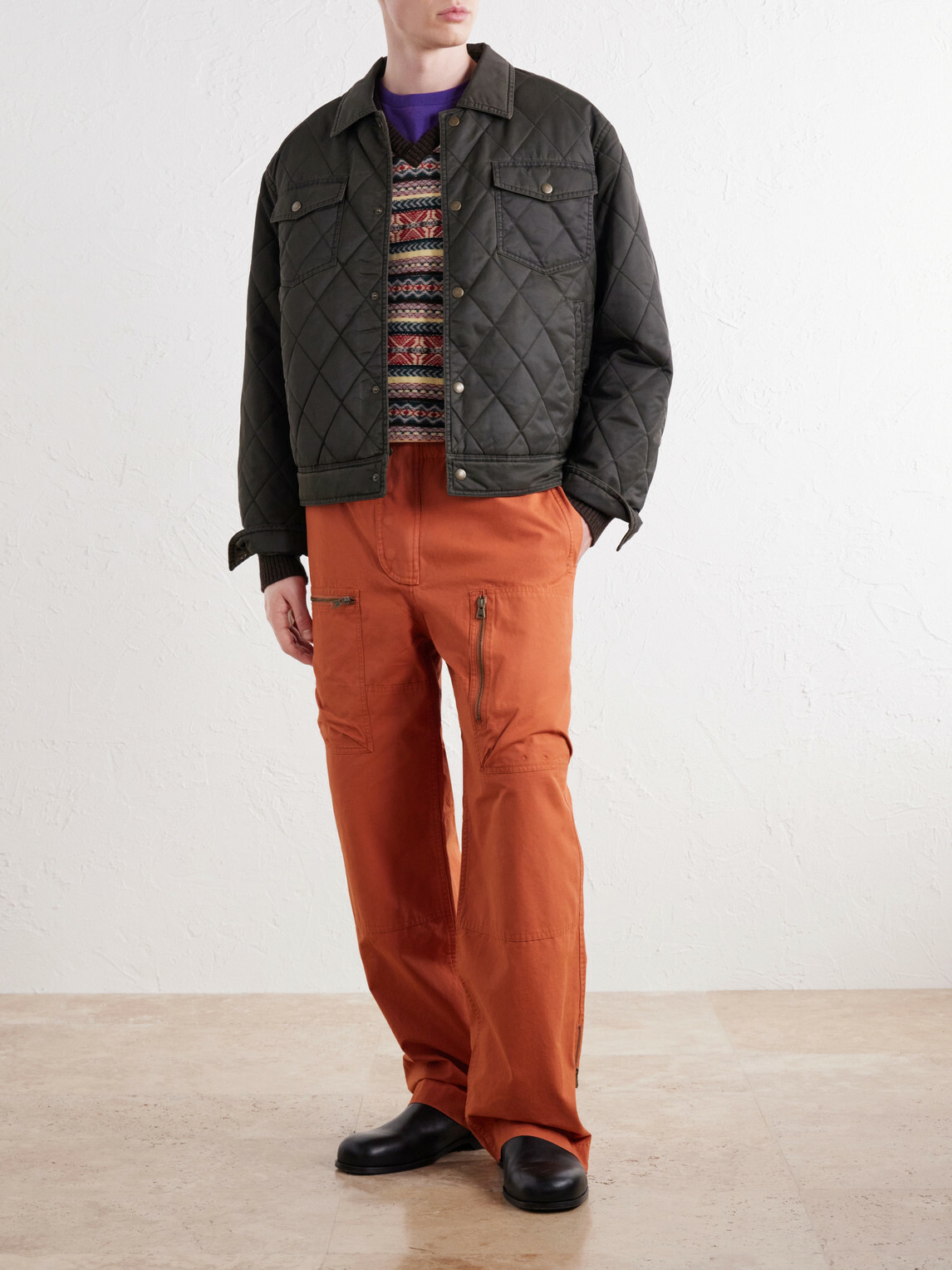 Aimé Leon Dore - Aviator Straight-Leg Cotton-Canvas Trousers - Orange