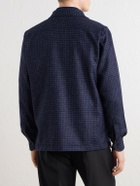 De Petrillo - Houndstooth Virgin Wool Overshirt - Blue