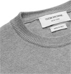 THOM BROWNE - Slim-Fit Striped Cotton Sweater - Gray