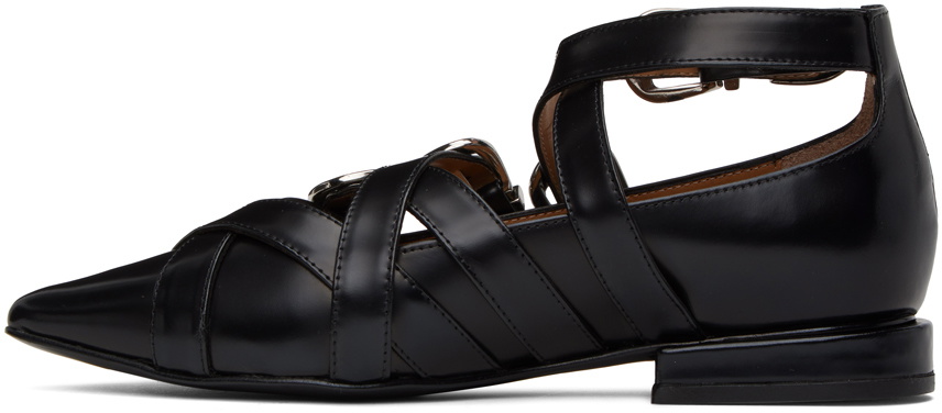 Toga Pulla Black Polido Ballerina Flats