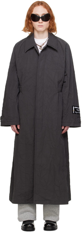 Photo: Acne Studios Gray Crinkled Trench Coat