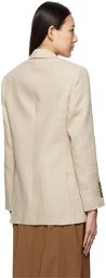 Burberry Beige Linen Oversized Tailored Blazer