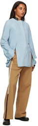 Loewe Slit Cuff Suede Blouse