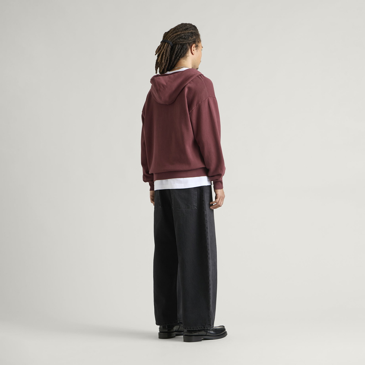 END. Mono Zip Hoodie in Oxblood