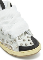 Lanvin Curb Panelled Stud Mesh Sneakers White 38 (IT38 / UK5), Lanvin Trainers, Leather