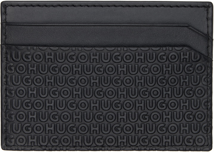 Photo: Hugo Black Embossed Logo Card Holder