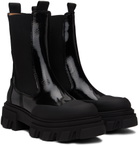 GANNI Black Cleated Mid Chelsea Boots