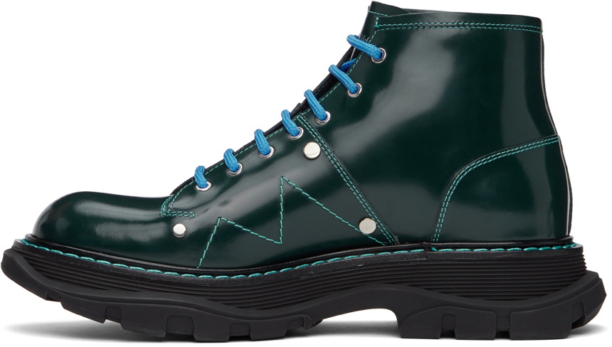 Alexander McQueen Blue Tread Lace-Up Boots Alexander McQueen