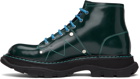 Alexander McQueen Blue Tread Lace-Up Boots
