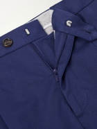 Brunello Cucinelli - Straight-Leg Pleated Cotton-Blend Twill Suit Trousers - Blue