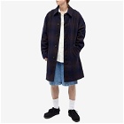 A.P.C. Maxime Check Wool Overcoat in Dark Brown