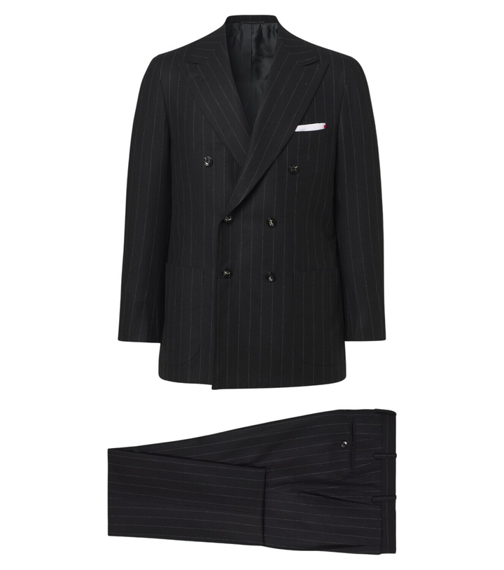Photo: Kiton Pinstriped wool and cashmere suit