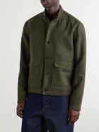 Mr P. - Linen-Twill Harrington Jacket - Green