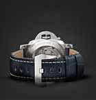 Panerai - Luminor 1950 10 Days GMT Automatic 44mm Stainless Steel and Alligator Watch, Ref. No. PNPAM00986 - Blue