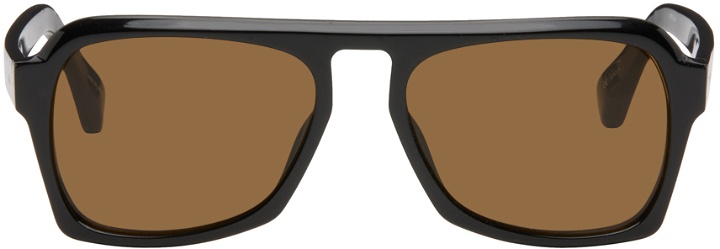 Photo: Dries Van Noten Black Linda Farrow Edition Angular Sunglasses