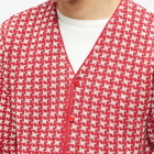 Needles Men's Houndstooth Cardigan in Red