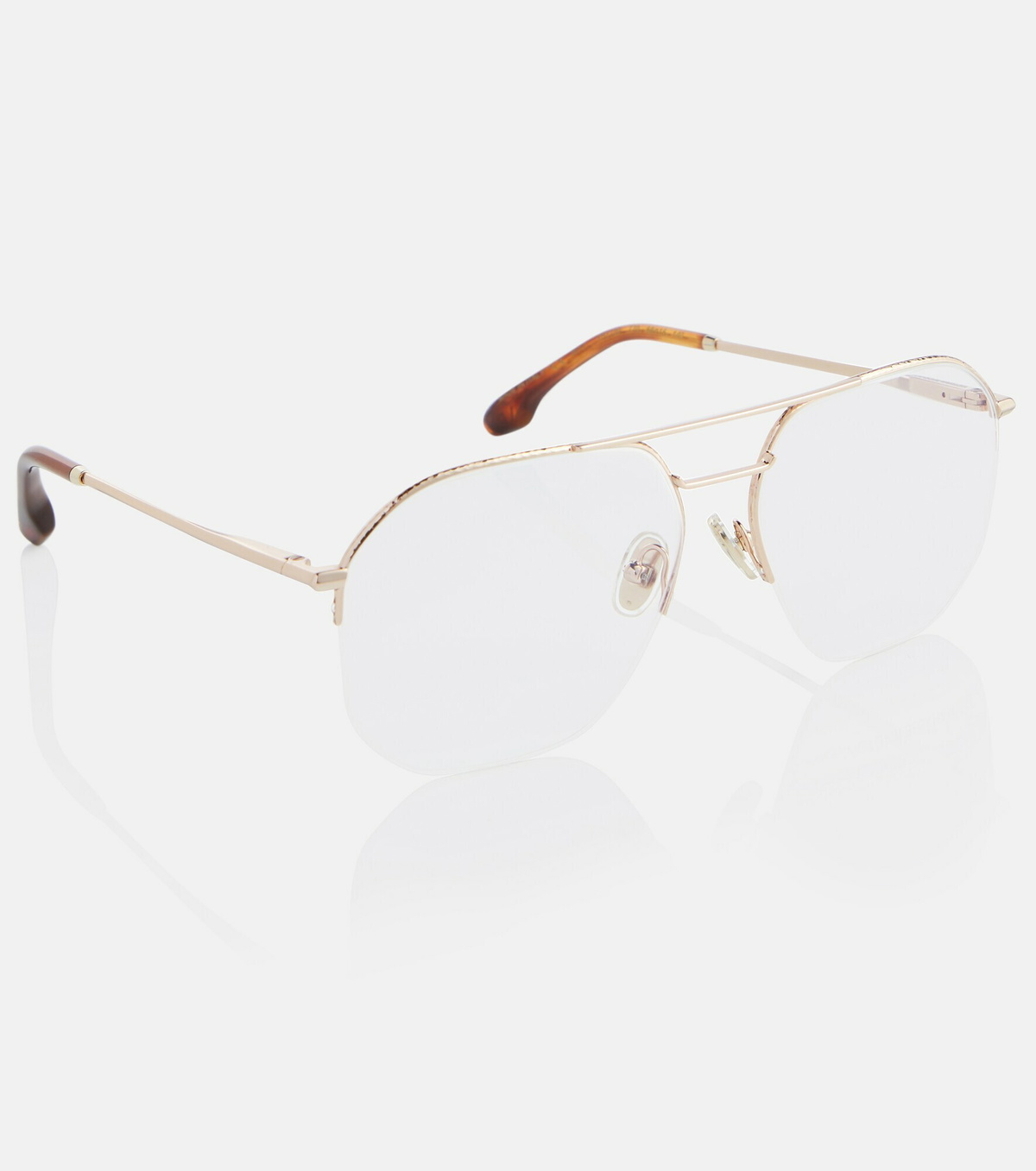 Victoria Beckham Gold Aviator Sunglasses, Box, case and wipe Women main image 2